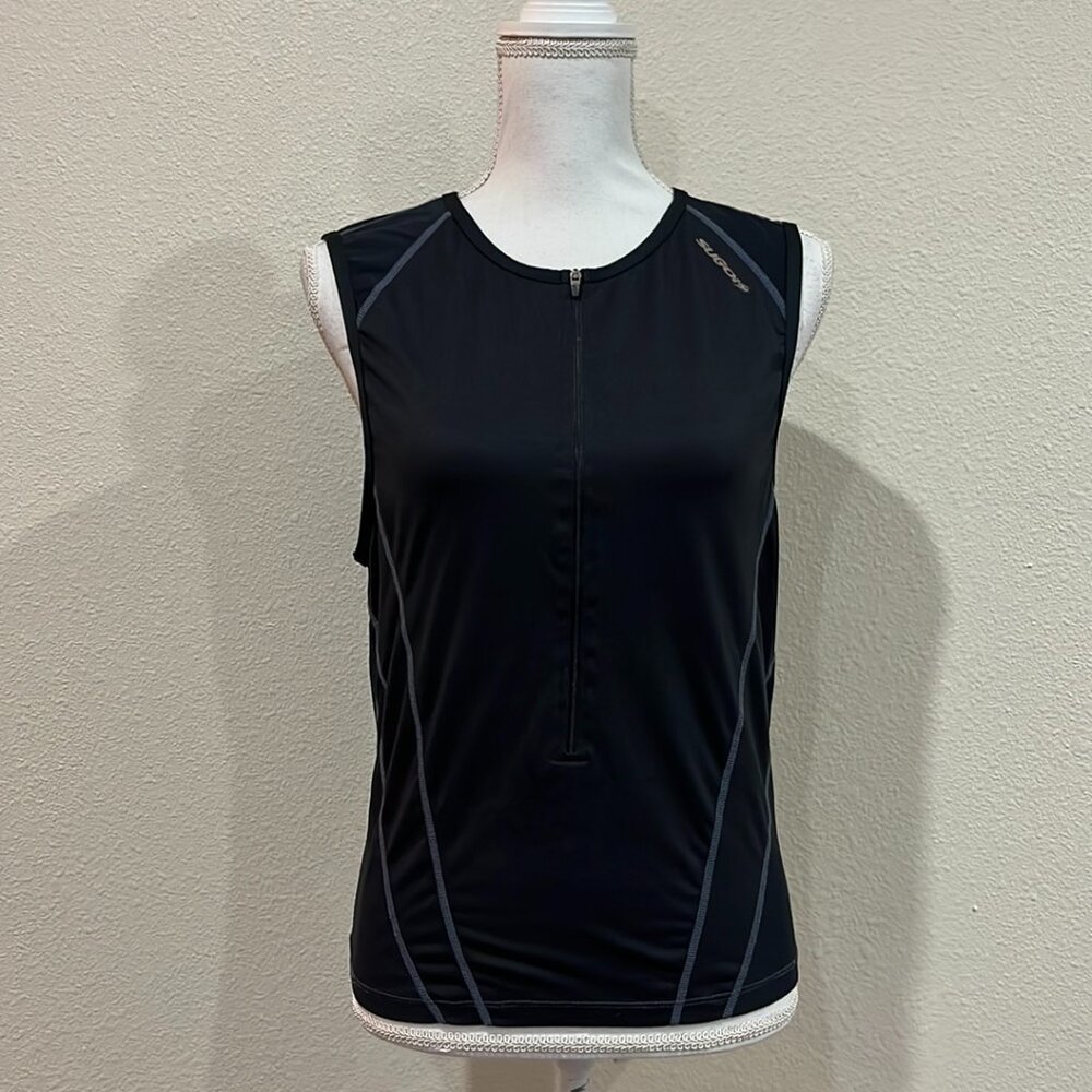 SUGOI Black Sleeveless Zip-Front Athletic Tank